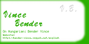 vince bender business card